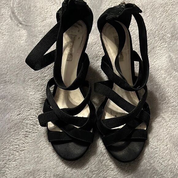 Geox Respira black strappy wedges - Picture 1 of 5